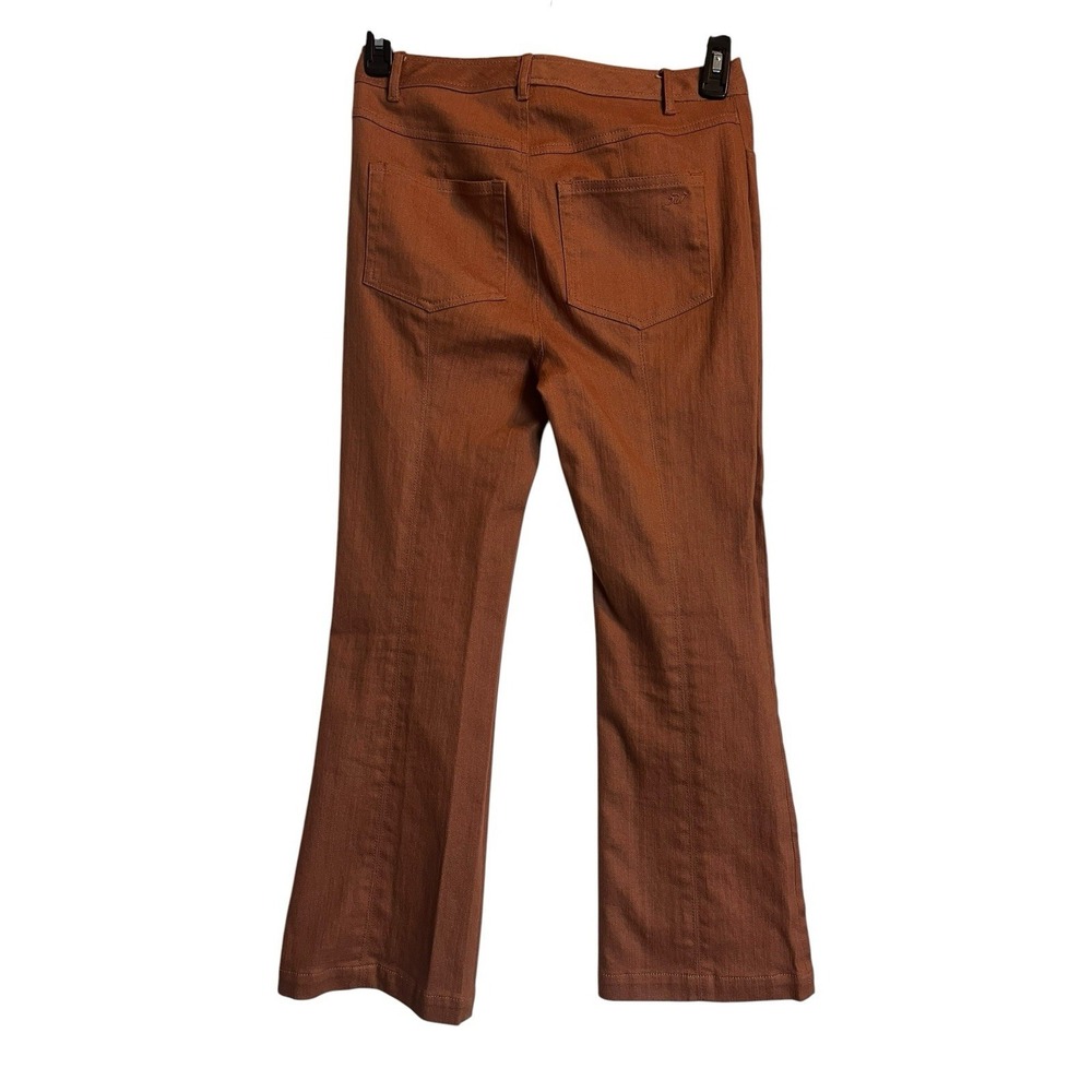 Cinq A Sept Flared Leg Cropped Jean Pant Size 6 Chestnut Brown - Picture 3 of 7